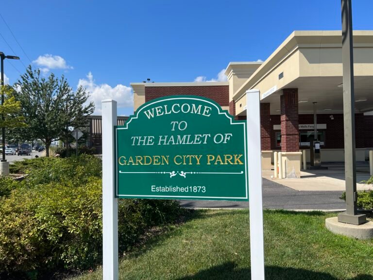 "Signage for Garden City Park in Garden City Park, NY photographed on August 31, 2022."